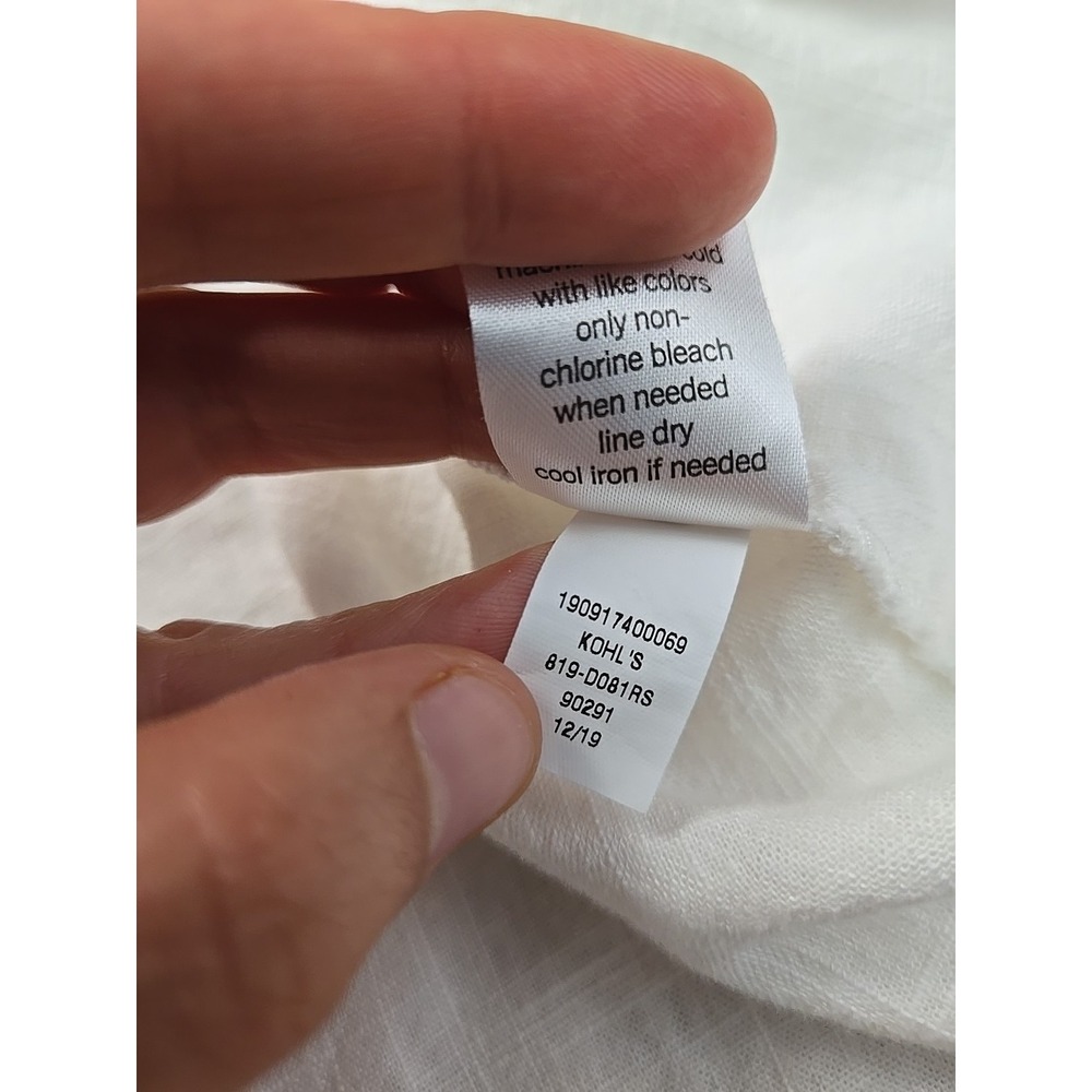 SONOMA Goods for Life + Now & Gen Linen-Blend Midi ShirtdressWhite Sz S - Picture 10 of 10